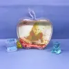 Apple-shaped sand photo frame, modern and simple, replaceable photo frame, water-in photo frame, gift, gift, souvenir, various sequins, warm decorative item, creative item, Zhehui handicraft Specification image