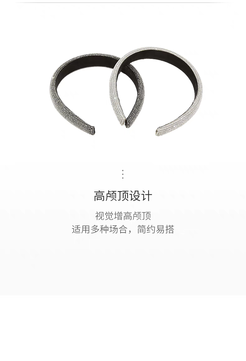 Muheng Accessories Heavy Industry's Full diamond hair band for Women, 2024 new style, high-end high top hairpin water diamond pressure hair band detail image 3