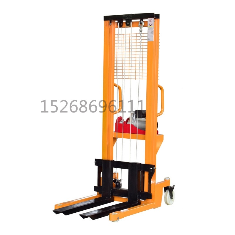 Electric lift hydraulic stacker, 1-ton manual handling lift, electric forklift, manual stacker lifting detail image 4