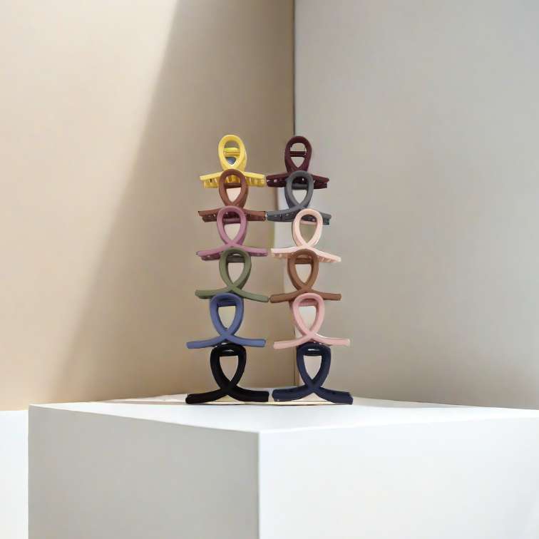 8 cm spring and summer colorful macaron color series new 8-shaped cross gripper, a best-selling headwear, hairpin, and beauty gripper Specification image