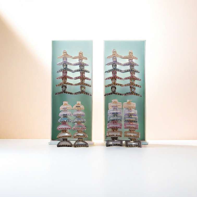 11 cm two-piece series, contrasting color transparent, versatile, ins style, simple, elegant and fashionable, shark clip at the back of the head, bath grab clip, headwear and hair clip detail image 8