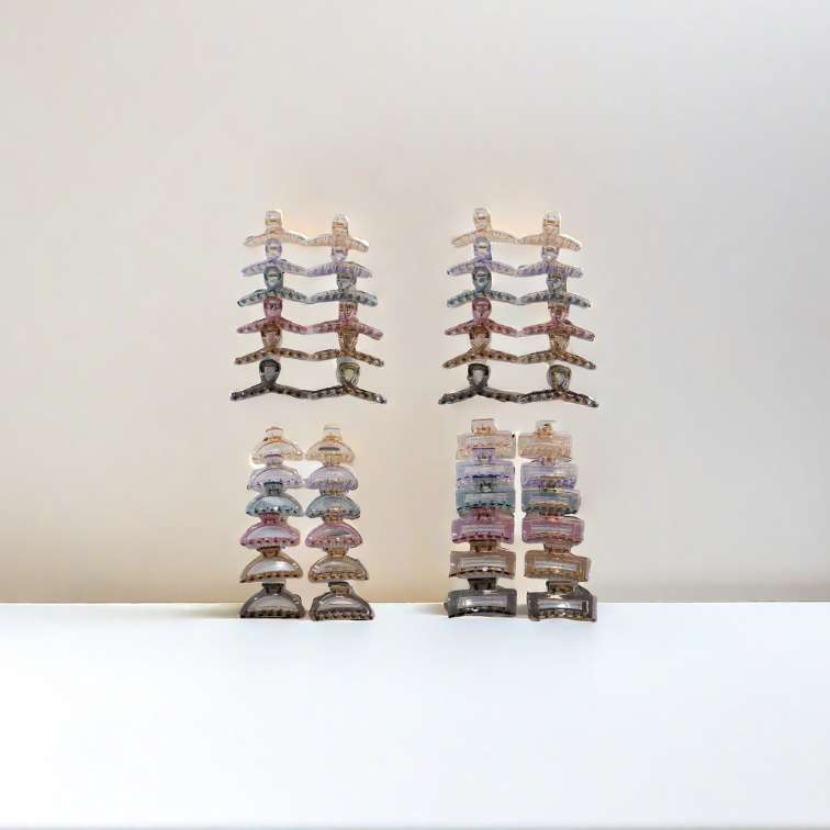 11 cm two-piece series, contrasting color transparent, versatile, ins style, simple, elegant and fashionable, shark clip at the back of the head, bath grab clip, headwear and hair clip detail image 7