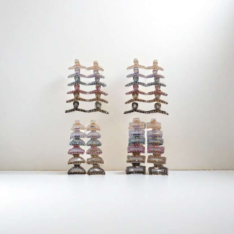 11 cm two-piece series, contrasting color transparent, versatile, ins style, simple, elegant and fashionable, shark clip at the back of the head, bath grab clip, headwear and hair clip detail image 6