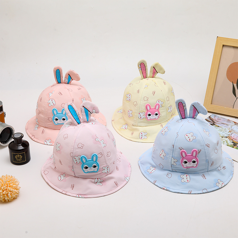 Children's Hat Fisherman's Hat Children's Basin Hat Sun Hat New Cartoon Baby Hat Outdoor Sun Shade Baby Hat Spring And Autumn Children's Sun Block Hat Net Hat Baby Hat Summer details Picture