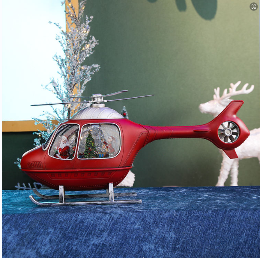 Christmas helicopter music box, snowflake crystal ball, music box, children's gift-giving scene display Application Scenario