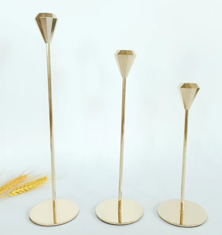 Wholesale of high-legged iron candlestick three-piece set, ins style simple home candlestick, wedding dining table candlestick, decorative iron candlestick