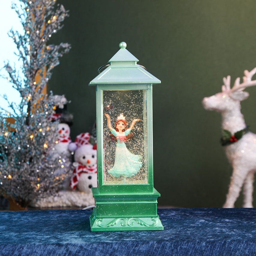 Winnie Little Princess Rotating Wind Lantern Music Box, Snowflake Crystal Ball Music Box, children's gift-giving scene decoration details Picture