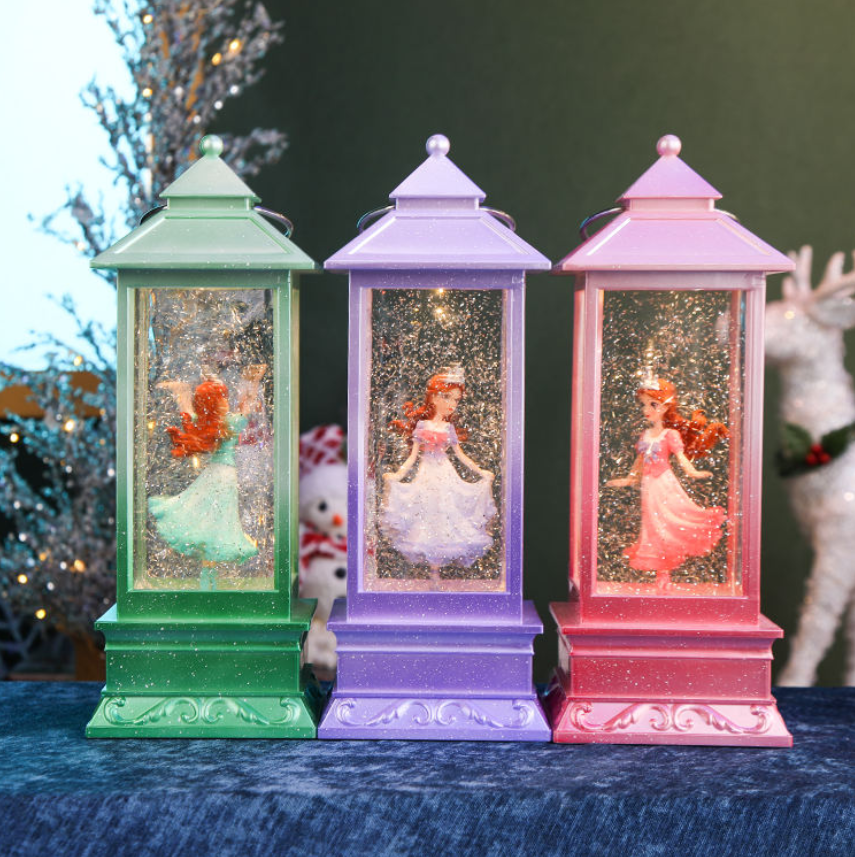 Winnie Little Princess Rotating Wind Lantern Music Box, Snowflake Crystal Ball Music Box, children's gift-giving scene decoration Item Picture