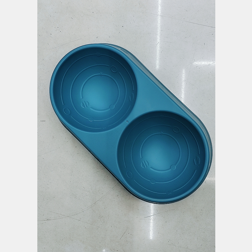 宠物用品 多色圆形双碗 塑料宠物碗 狗盆 猫碗 狗食盆 狗水碗详情2