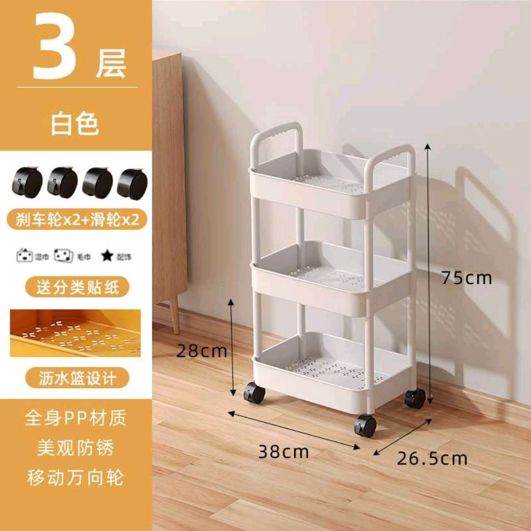 落地式多层置物架果蔬厨房收纳架可移动家用零食储物架杂物收纳架外贸内贸批发厂家直销。详情图5