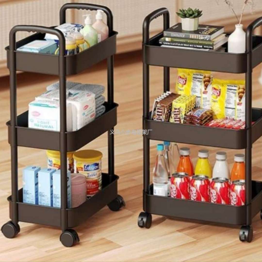 落地式收纳篮可移动置物架厨房婴儿用品小推车家用卧室卫生间多层零食架外贸内贸厂家直销