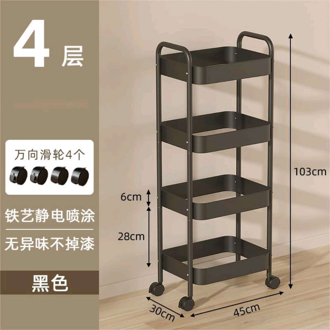 落地式多层置物架果蔬厨房收纳架可移动家用零食储物架杂物收纳架外贸内贸批发厂家直销。详情图14