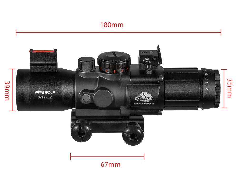 3301101 FireWolf火狼3-12X32 ACOG瞄准镜光纤短瞄变倍瞄准器十字瞄海螺瞄详情8