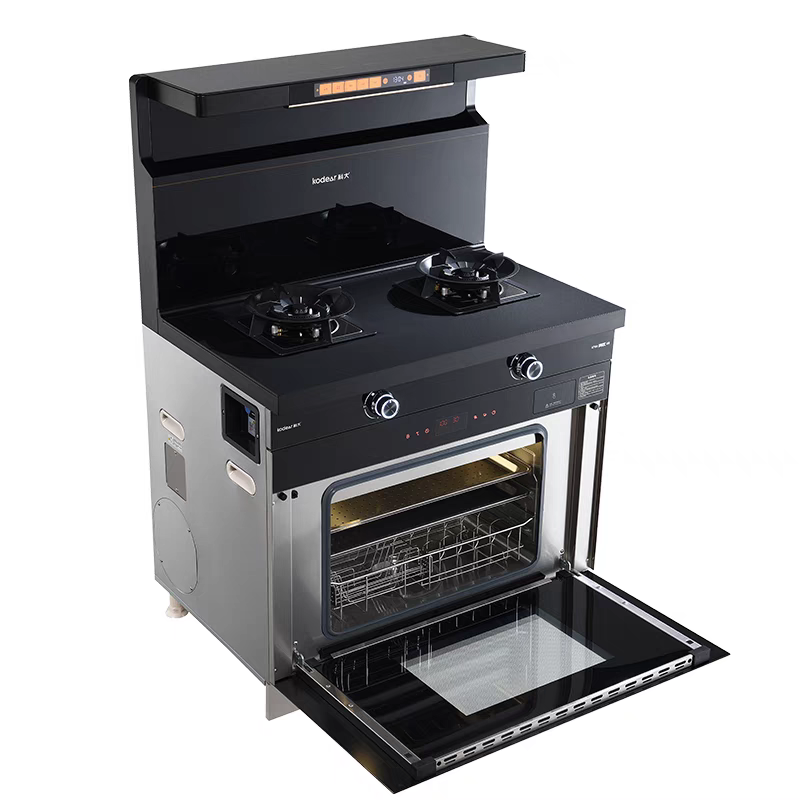 KODEAR/ Keda N1 Integrated steam Oven with variable frequency, side-suction, under-exhaust range hood and gas stove set for household use