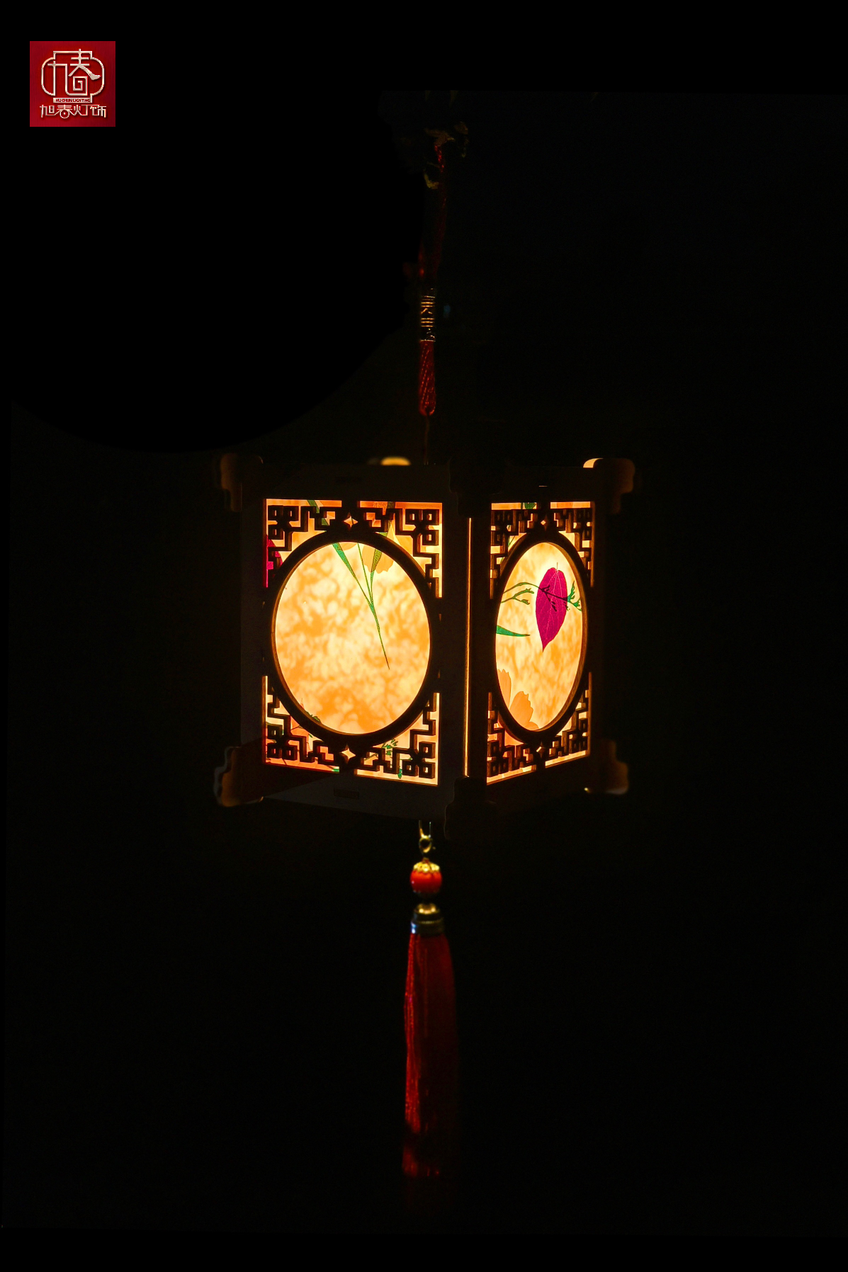 Wooden handcrafted electronic lanterns, Mid-Autumn and National Day lanterns, Lantern Festival hand-held classical lanterns Specification drawing