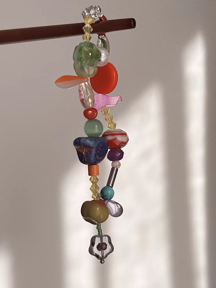 Charmena/flor pájaro original hecho a mano colección de curación color cuentas checas antiguas estilo de nicho pulsera de mano - 5