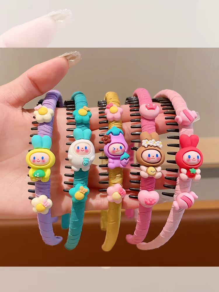 Children's cartoon hair band, hair clip headwear, girls' toothed anti-slip headband, hair breaking wonder, hair accessory, no hair clipping detail image 3