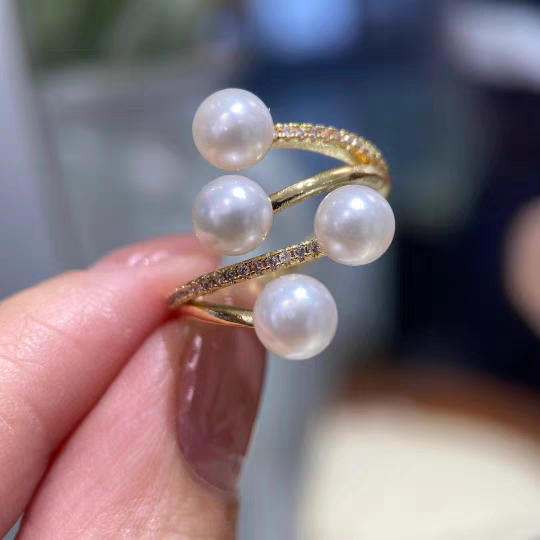 缠绕天然珍珠戒指轻奢小众简约经典设计气质高级感女戒食指戒珍珠戒指详情图2