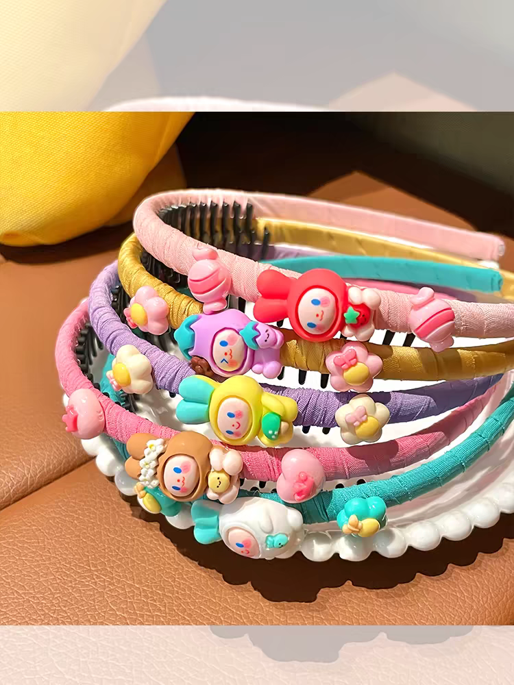 Children's cartoon hair band, hair clip headwear, girls' toothed anti-slip headband, hair breaking wonder, hair accessory, no hair clipping details Picture