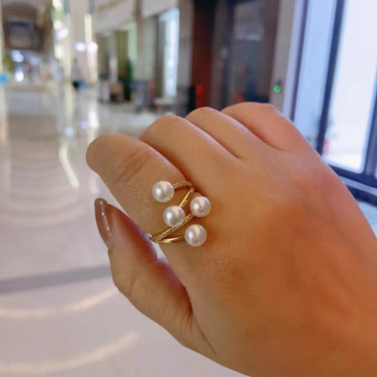 缠绕天然珍珠戒指轻奢小众简约经典设计气质高级感女戒食指戒珍珠戒指详情图4
