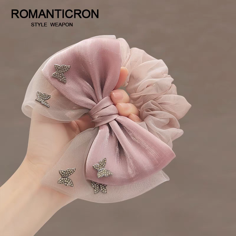 安妮饰品超大号满天星珍珠大肠发圈女超仙丸子头绳气质皮筋扎马尾发绳头饰详情图5