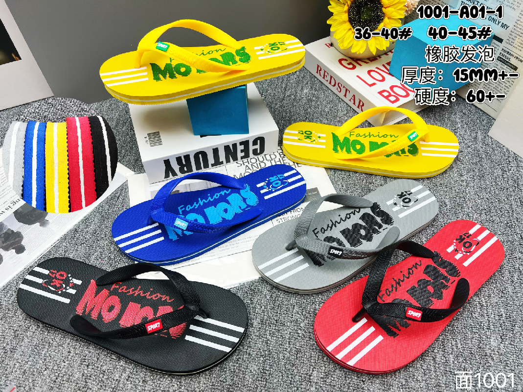 New style of men's flip-flops for foreign trade, summer flip-flops, trendy rubber casual wear for foreign trade, beach slippers Specification image