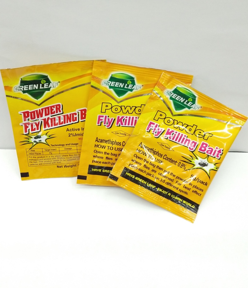 19 Foreign Trade Export Hot Green Leaf New English Fly Medicine Fly Bait To Kill Flies Fly Pellets Fly Medicine Wholesale Household Factory Insecticide 5G/ Bag Fly Killer Insecticide Specification drawing