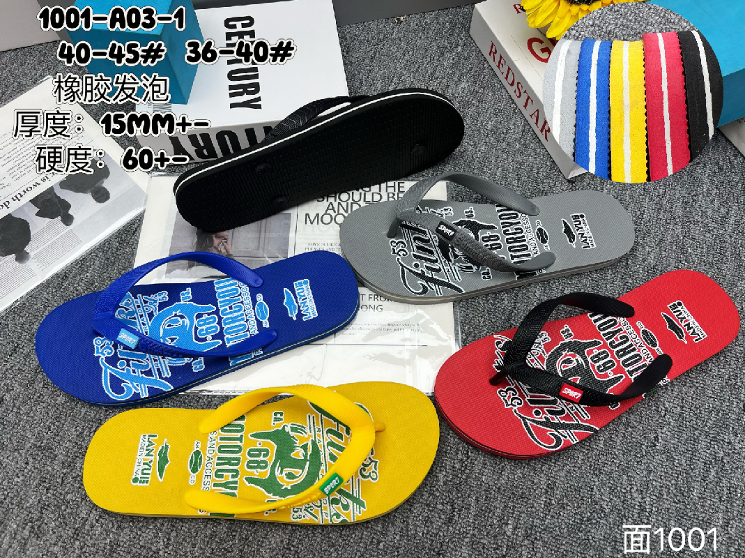 New style of men's flip-flops for foreign trade, summer flip-flops, trendy rubber casual wear for foreign trade, beach slippers