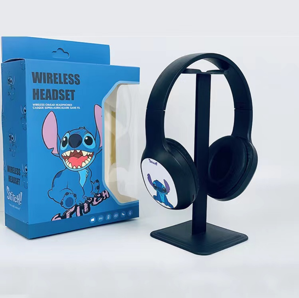 The New Kt-48 Stitch Boy Bluetooth Headset Mobile Phone Wireless Plug-In Card Heavy Bass Glow Motion