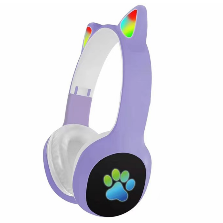 The New Kt-48 Cat Ear Headset Macaron Cute Glowing Color-Changing Wireless Headset Specification drawing