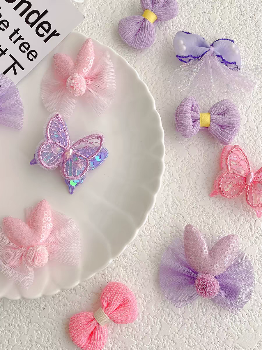 Children's bow hair clips, girls' princess super fairy net gauze art flower clips, little girls' broken hair bangs hair clips, hair accessories Specification image