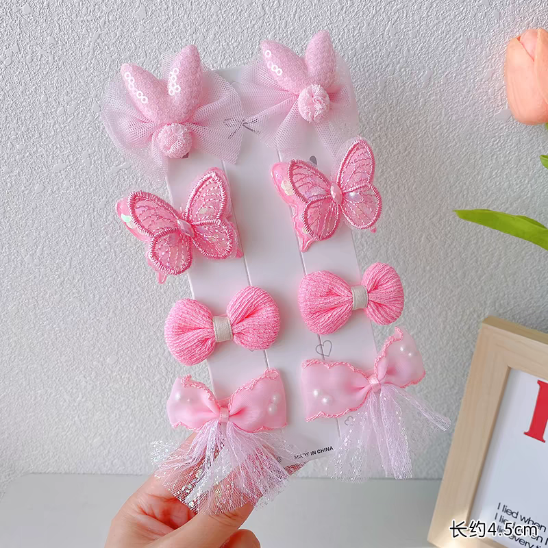 Children's bow hair clips, girls' princess super fairy net gauze art flower clips, little girls' broken hair bangs hair clips, hair accessories