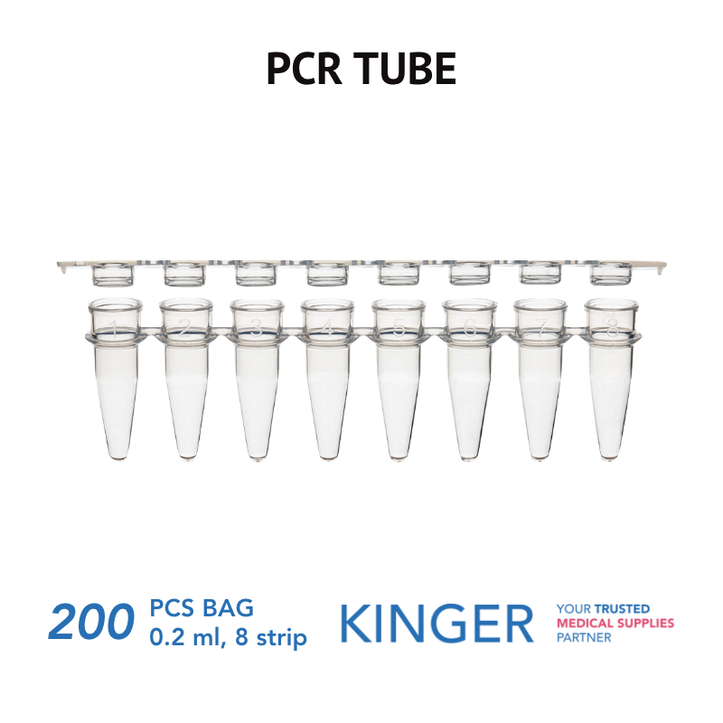 0.2ml PCR Tube with Thin Wall, Strip of 8 Tubes, Flat Caps, 200 Strips thumbnail
