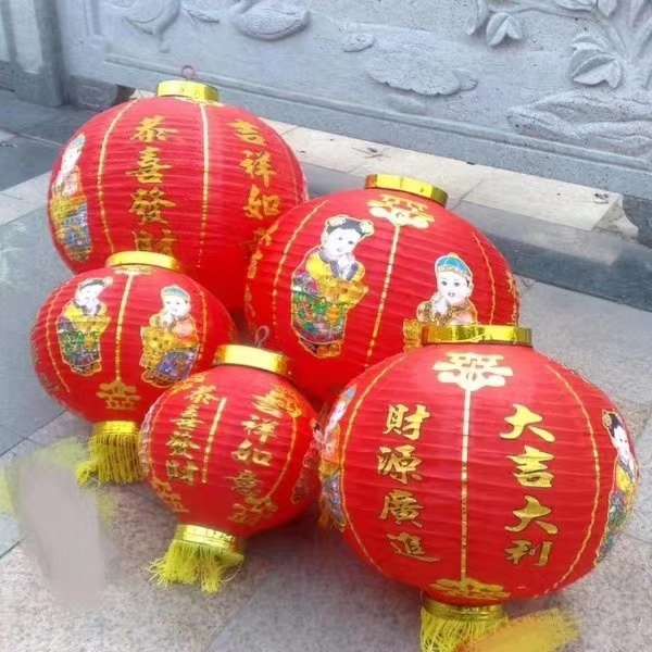 10寸百福圆灯，喜庆，吉祥纸灯笼 灯笼详情图5