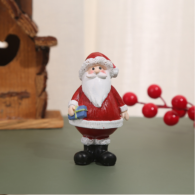 欧美风跨境圣诞节装饰品可爱创意桌面小摆件节树脂工艺品节日礼品 树脂配件树脂儿童玩具工艺品摆件萌粒