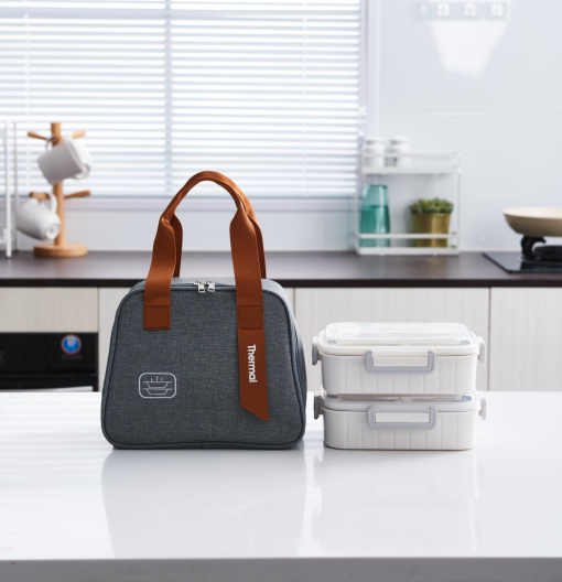G33-1310 Korean-style portable bento bag, portable bento bag, insulated handbag, simple insulated bag Item Picture