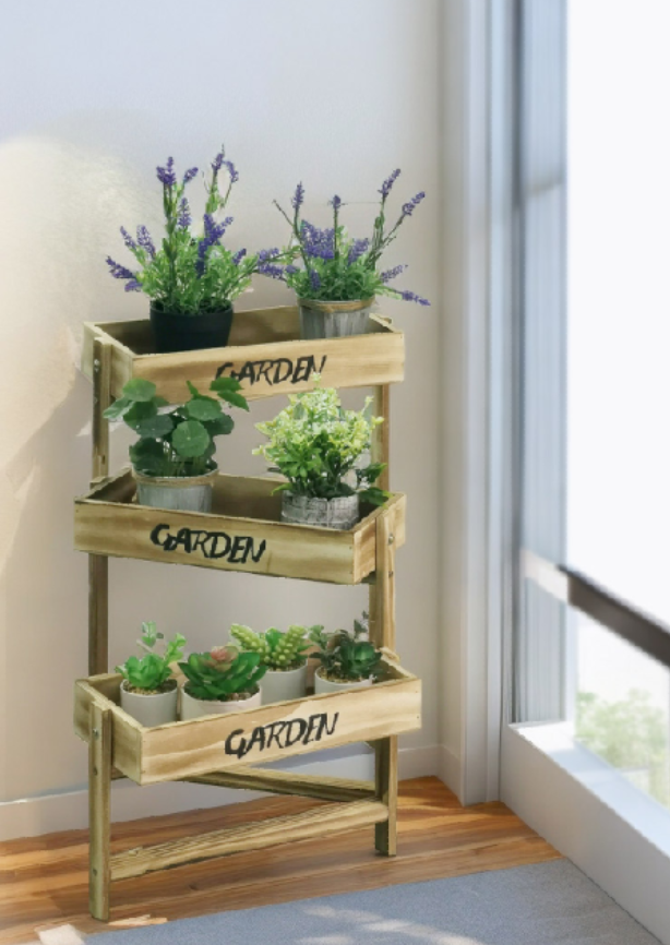 木质花园家居花架新款家居装饰品多层花盆置物架详情2