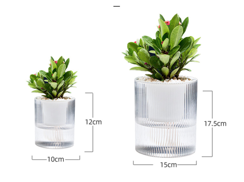 宠物及园艺用品 水培植物生态瓶 铁皮桶花盆花瓶 塑料花盆带水度计 自粘马赛克玻璃镜面贴美化装饰