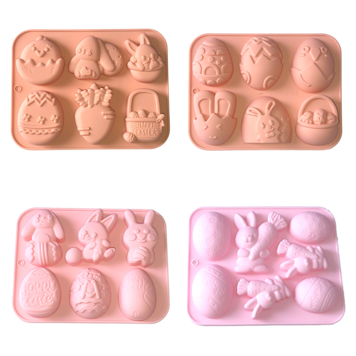 6连复活节硅胶蛋糕模 兔子 彩蛋 抱蛋兔烘焙工具DIY香皂模工厂直营模具硅胶模具