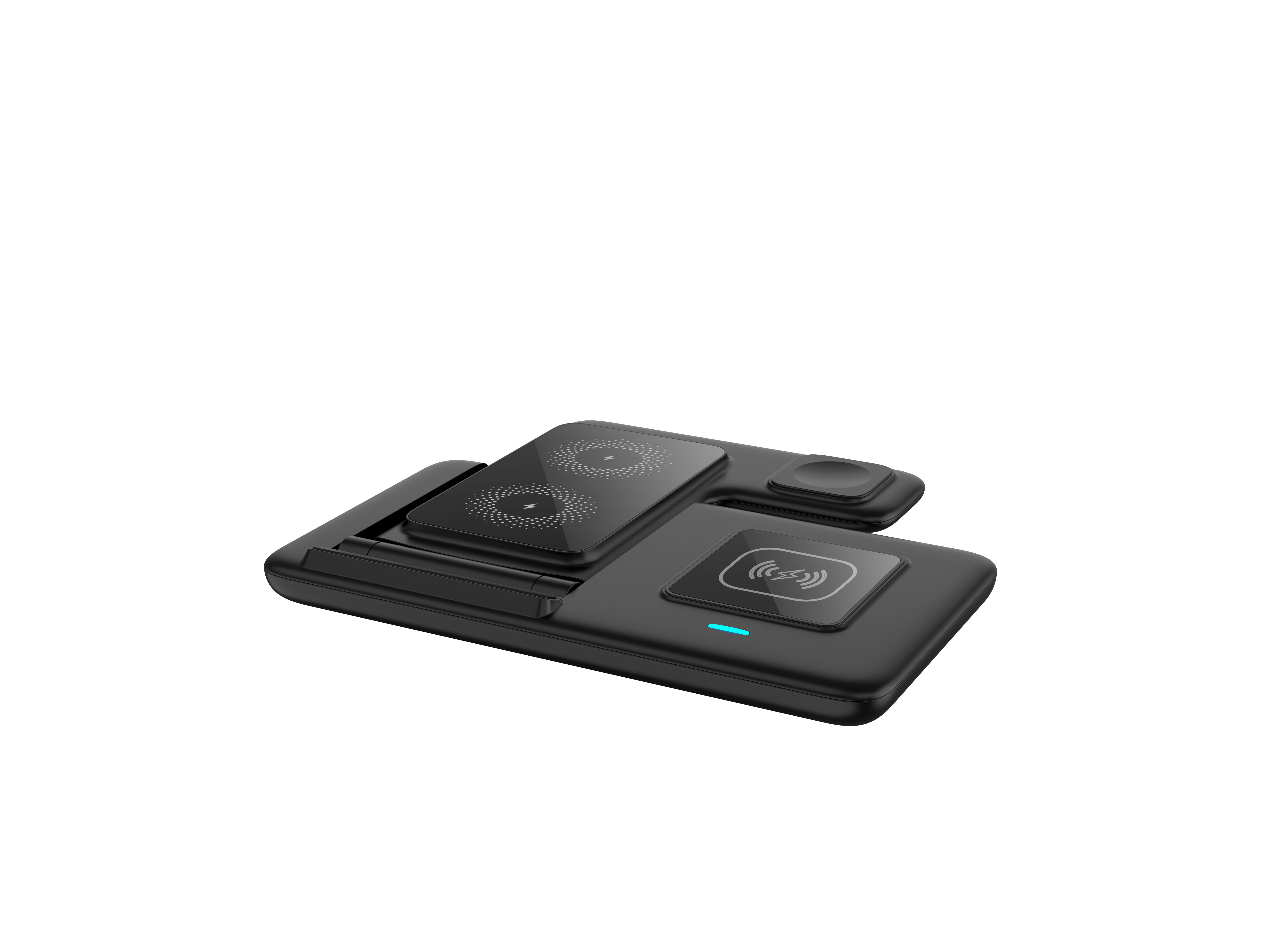 Three-in-one foldable wireless charging desktop stand and mobile phone selfie stand Item Picture