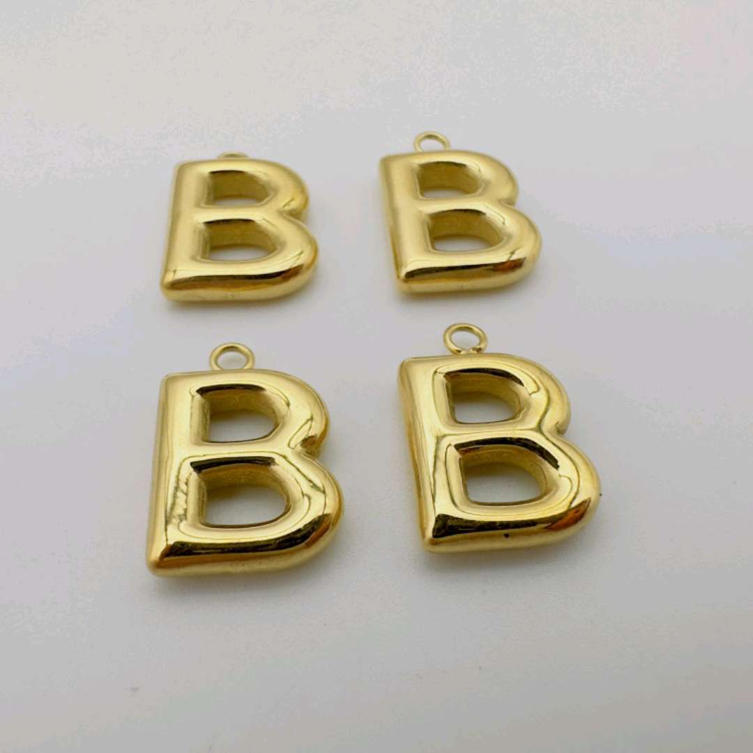 不锈钢金色B形吊坠