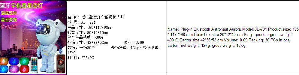 插电款蓝牙宇航员星空灯LED投影灯KTV投影灯派迪LED灯夜晚舞台投影灯详情1