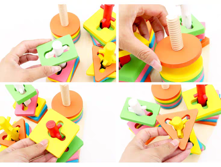 Enlightenment Early Education Wooden building blocks children's toys, educational teaching AIDS, toy series, creative assembly toys, educational building blocks that enhance children's hands-on ability details Picture