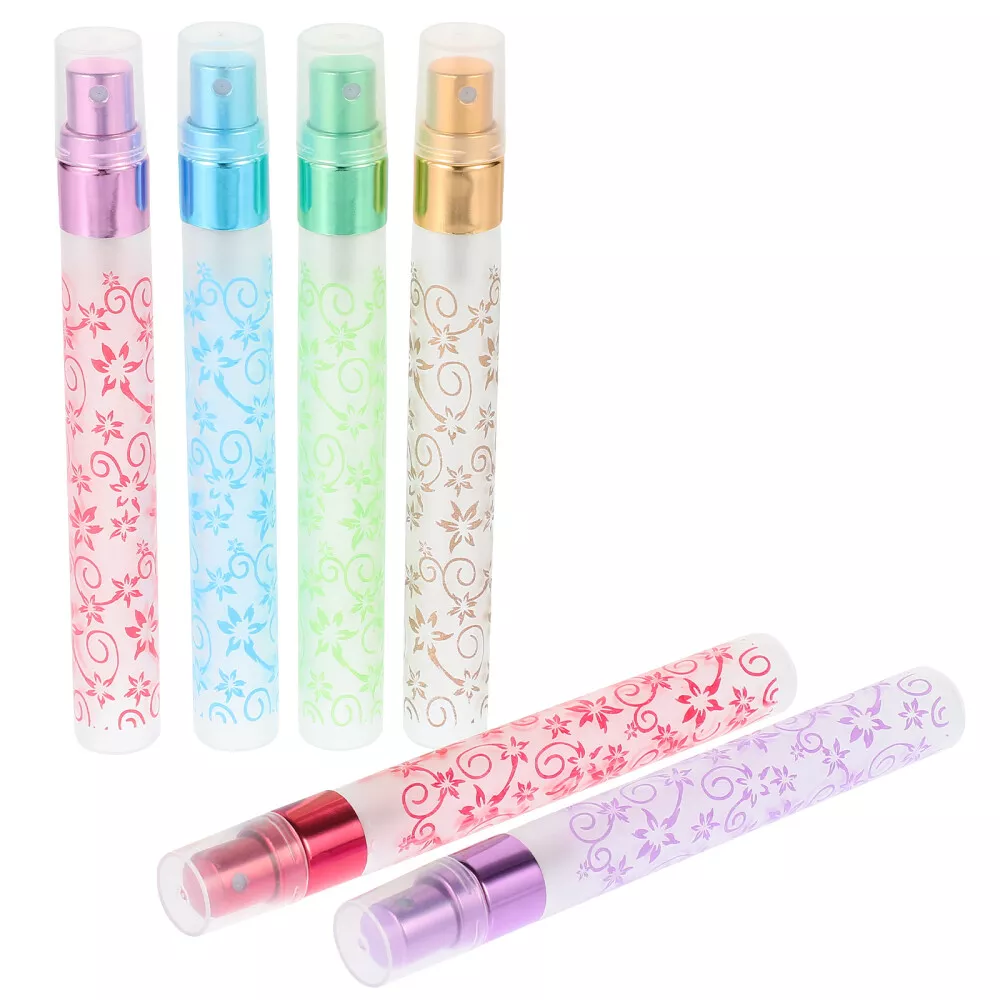 Factory direct sales 10ml printed pull tube bottle, frosted glass bottle, six-color mixed transparent press spray perfume bottle Specification image