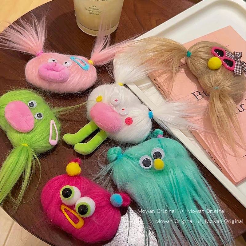 Funny braids, ugly doll hair clips, bb clips, cute girl, loose hair on the forehead, bangs clips, hair clips, side clips, headwear