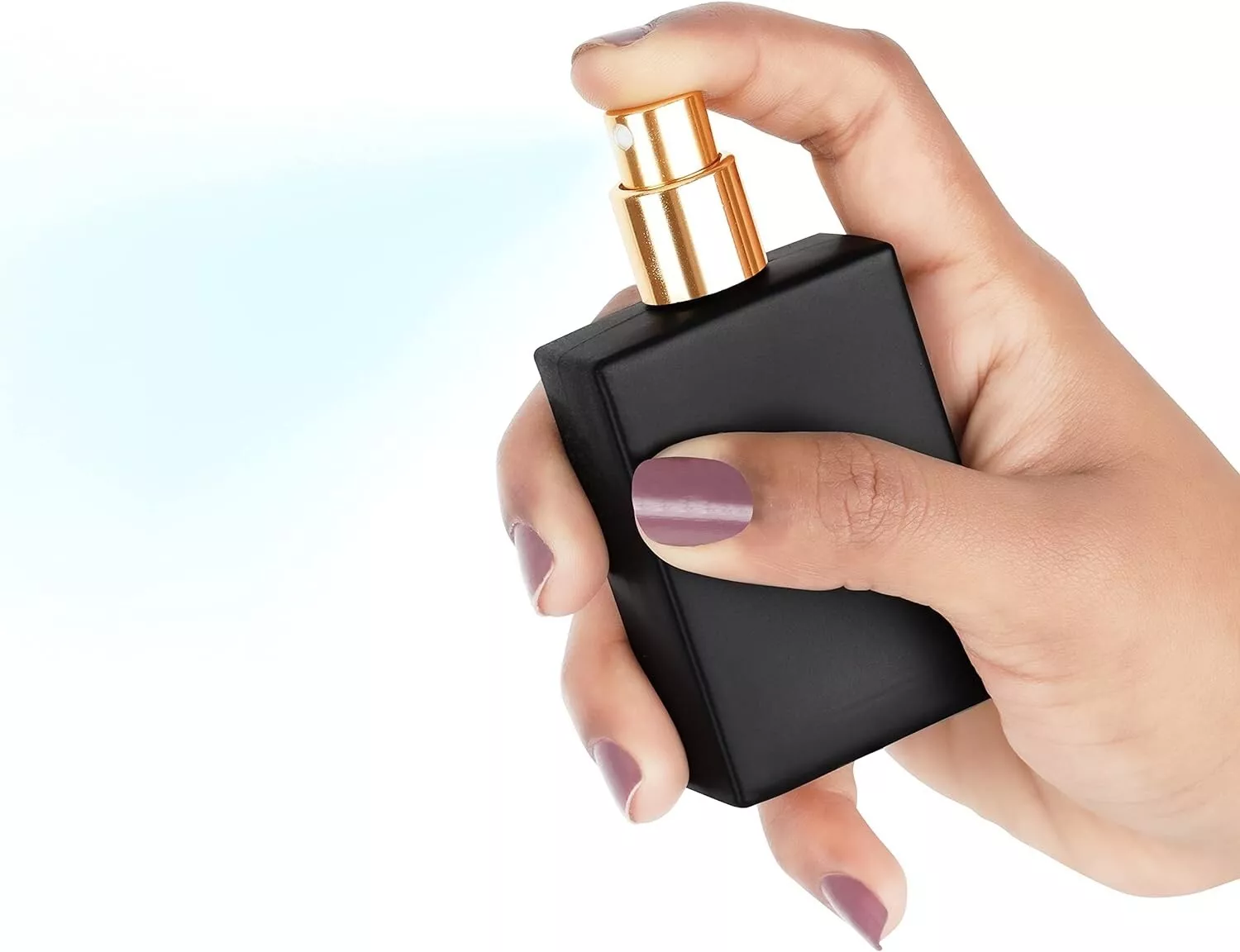 30ml screw-mouthed glass bottle, black empty bottle, perfume, square bottle, skincare bottle details Picture