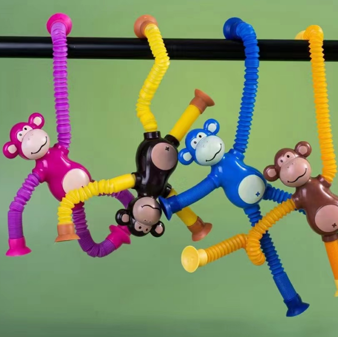 Hot-selling children's stress-relieving toys, educational and relaxing, light-emitting, telescopic tube, robot, egg doll, Shapi Dog, monkey, strawberry bear, top, unicorn, multiple shapes, built-in without light, OPP packaging Item Picture