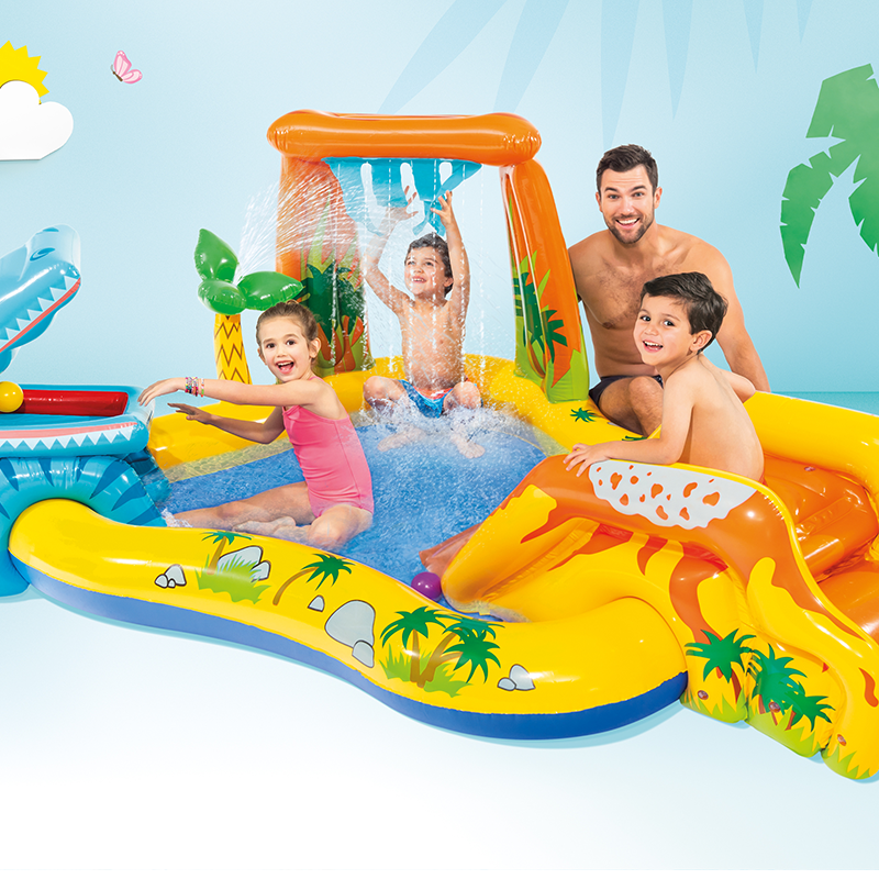 INTEX57444 Dinosaur Volcano Slide Inflatable Pool Baby Sand Ball Pool Inflatable toys wholesale Item Picture