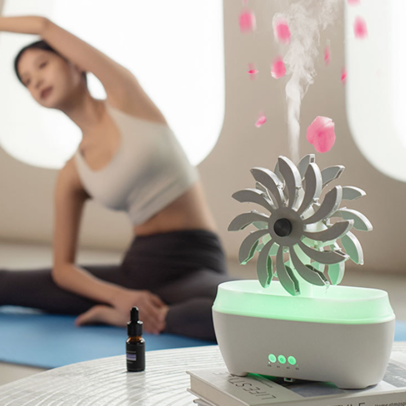 New windmill water drop household fog volume remote control ultrasonic aroma diffuser essential oil diffuser, seven-color lamp humidifier aroma diffuser Application Scenario