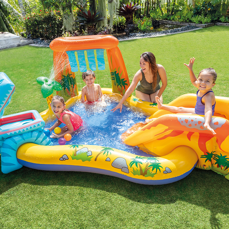 INTEX57444 Dinosaur Volcano Slide Inflatable Pool Baby Sand Ball Pool Inflatable toys wholesale details Picture